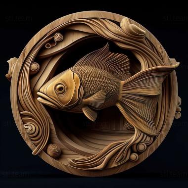 3D model Calico telescope fish (STL)