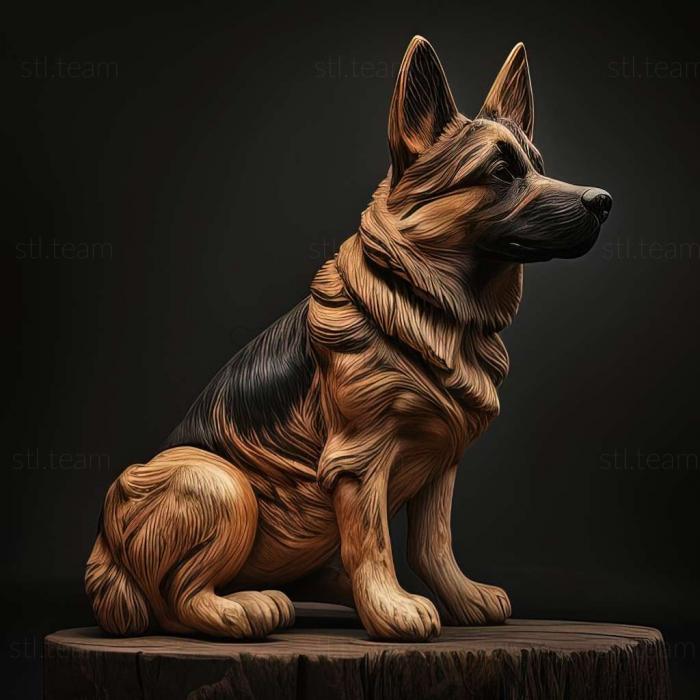 3D model Picardy Shepherd dog (STL)