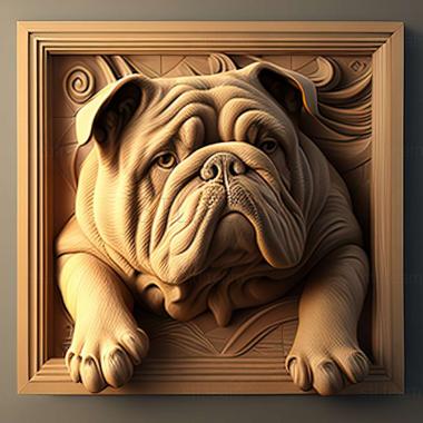 3D model English Bulldog dog (STL)