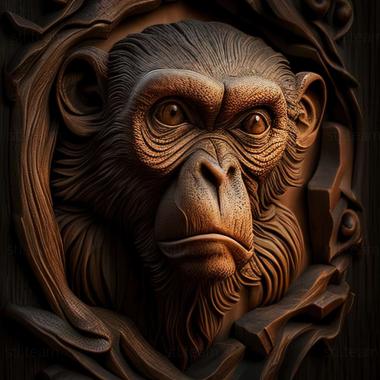 3D модель Мавпа Briches знаменита тварина (STL)