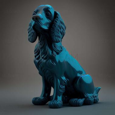 3D model Blue Picardy Spaniel dog (STL)