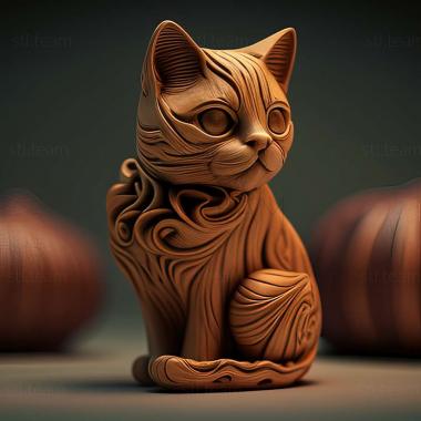 3D model Larry the cat famous animal (STL)