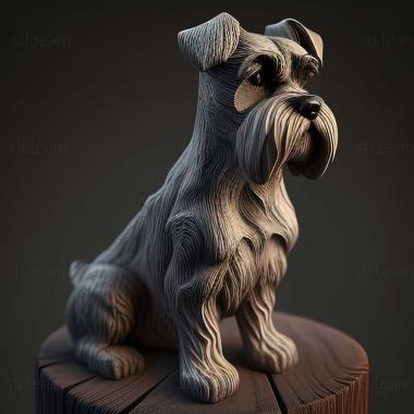 3D model Zwergschnauzer dog (STL)