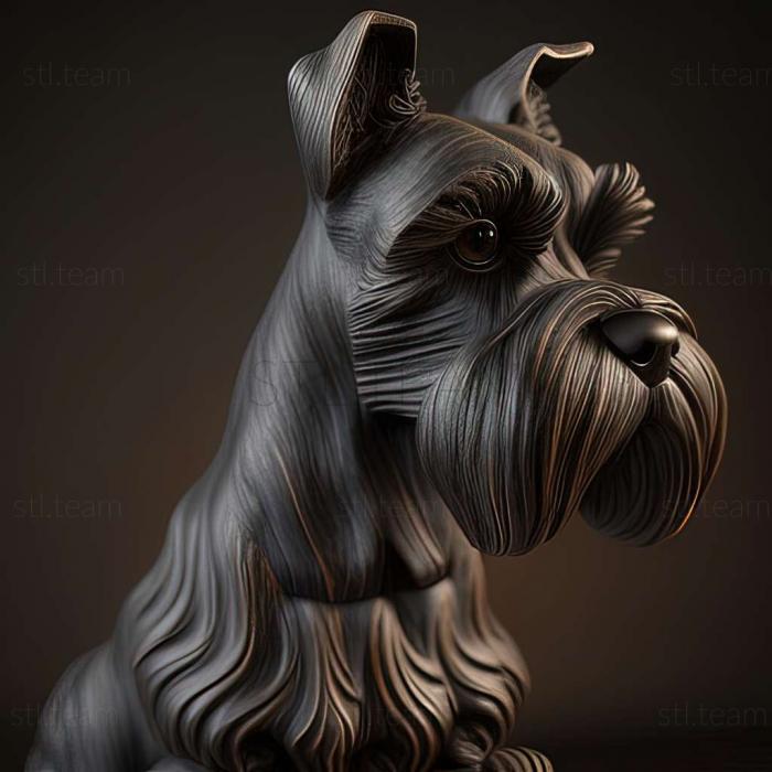 3D model Zwergschnauzer dog (STL)