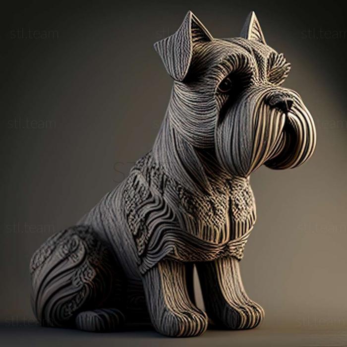 3D model Zwergschnauzer dog (STL)