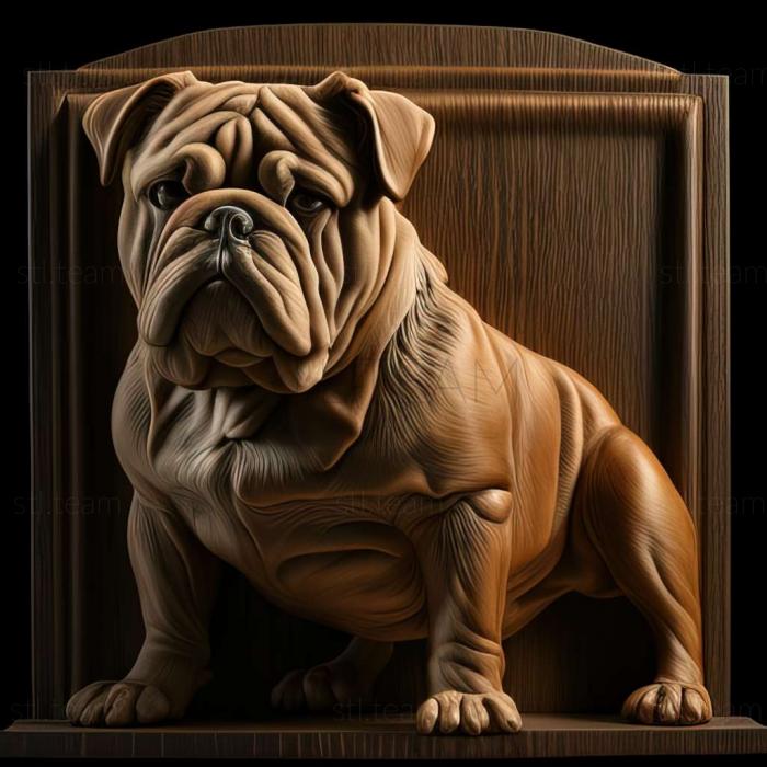 3D model English Bulldog dog (STL)