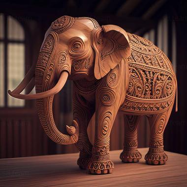 3D модель Гуруваюр Кешаван знаменитое животное (STL)