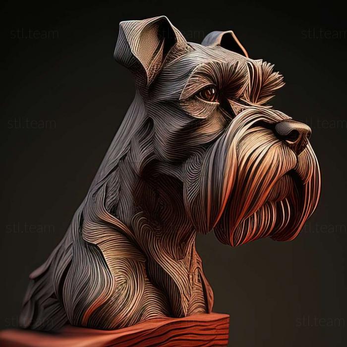 3D model Zwergschnauzer dog (STL)