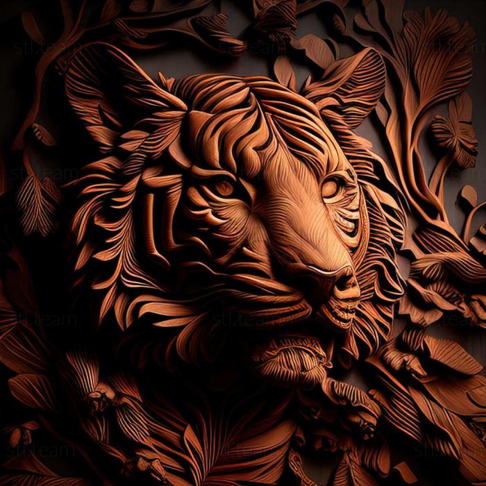 3D модель Жорстокий тигр відома тварина (STL)