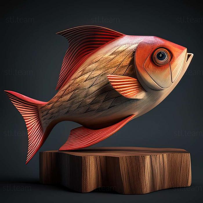Красная пятнистая рыба-тетра