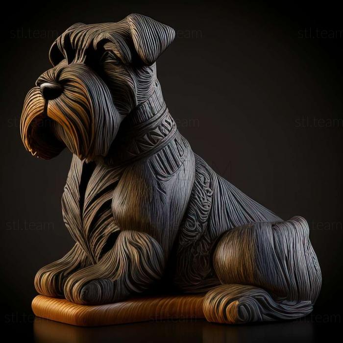 3D model Mittelschnauzer dog (STL)