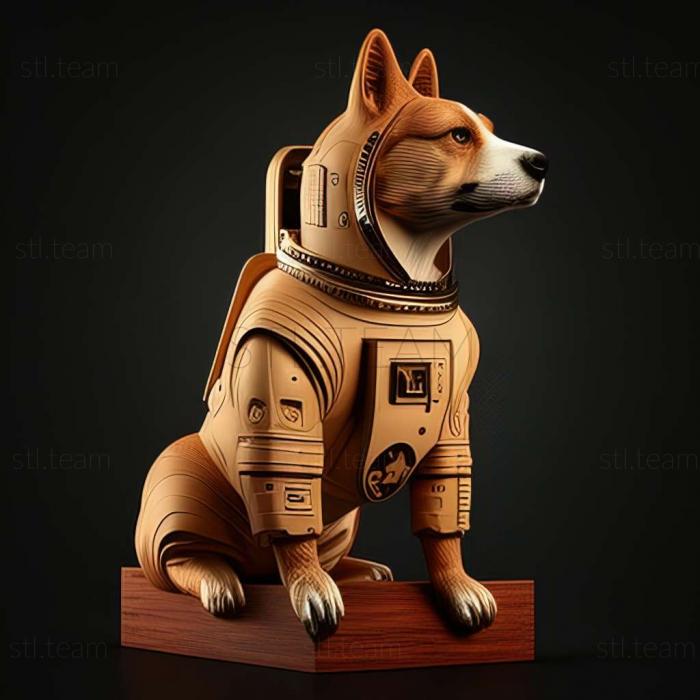Brave cosmonaut dog famous animal