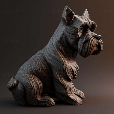 3D model Zwergschnauzer dog (STL)