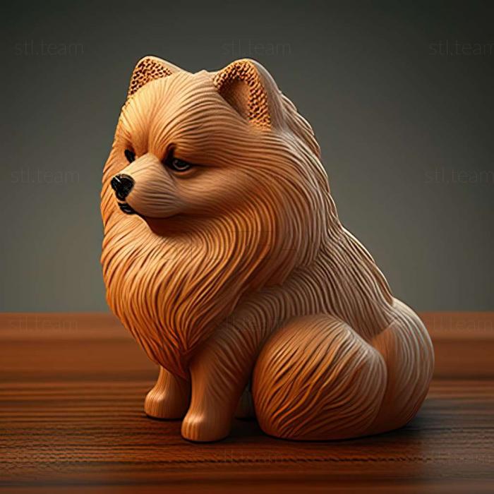 3D model Japanese Pomeranian dog (STL)