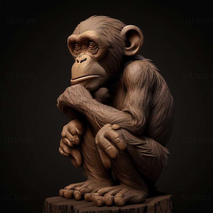 3D model Mickey chimpanzee famous animal (STL)