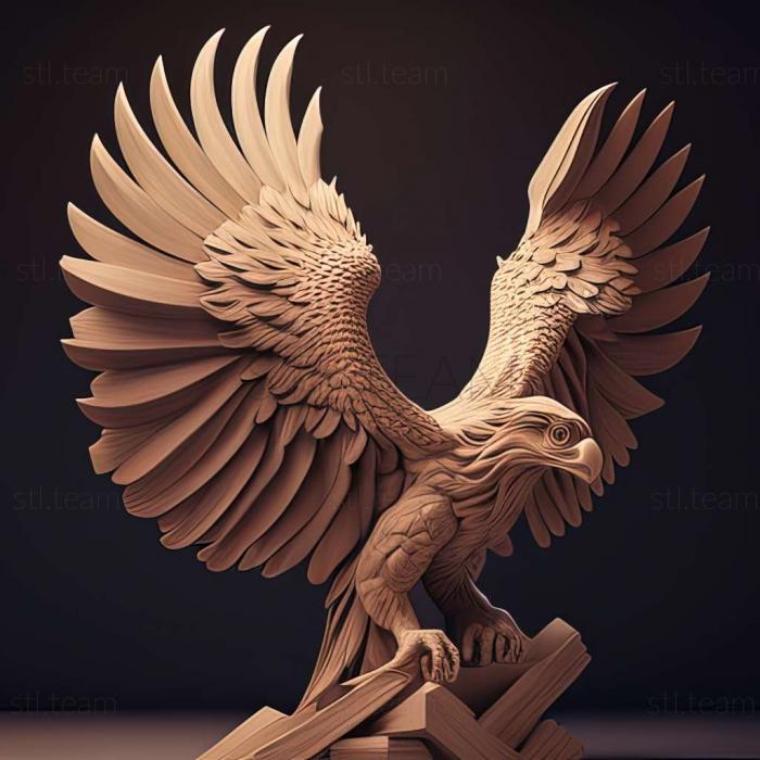 3D модель Орел з крилами виходить з (STL)