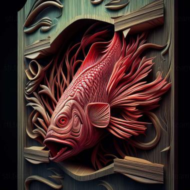 3D model Little red riding hood fish fish (STL)