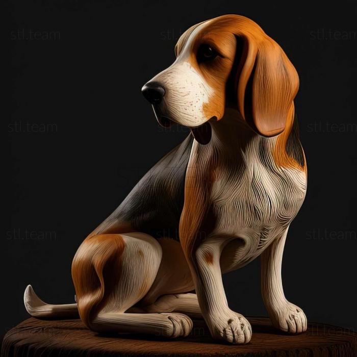 3D model American Foxhound dog (STL)
