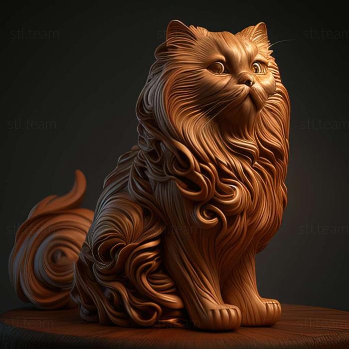 3D модель Длинношерстный кот с острова Мэн (STL)