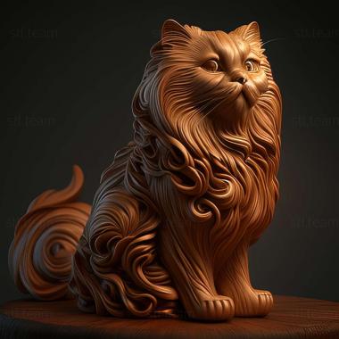 3D модель Довгошерста кішка острова Мен (STL)