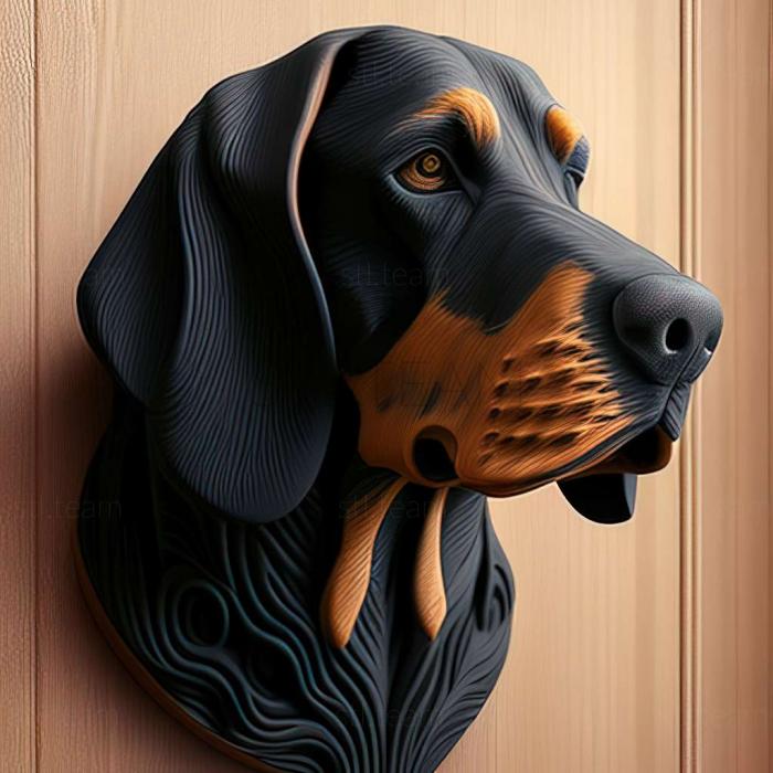 Black and tan Coonhound dog