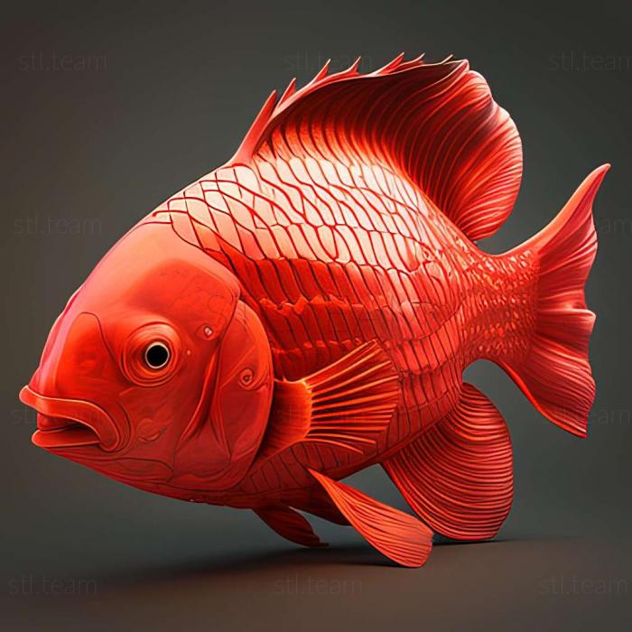 3D model Red parrot fish fish (STL)