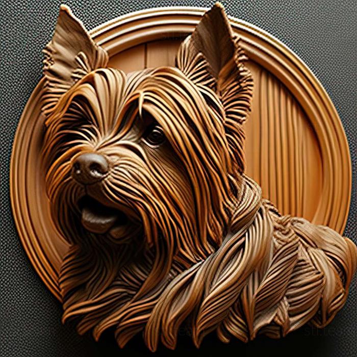 3D модель Австралійський шовковистий терєр собака (STL)