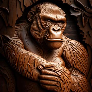 3D модель Коко горилла знаменитое животное (STL)