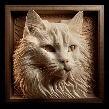 3D model Turkish Angora cat (STL)