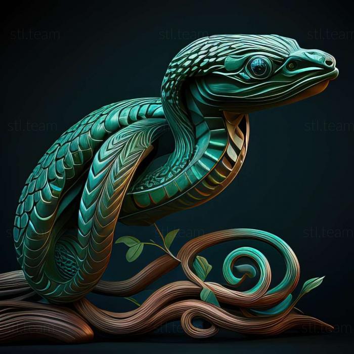 3D model Dendrelaphis cyanochloris (STL)