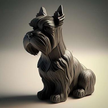 3D model Zwergschnauzer dog (STL)