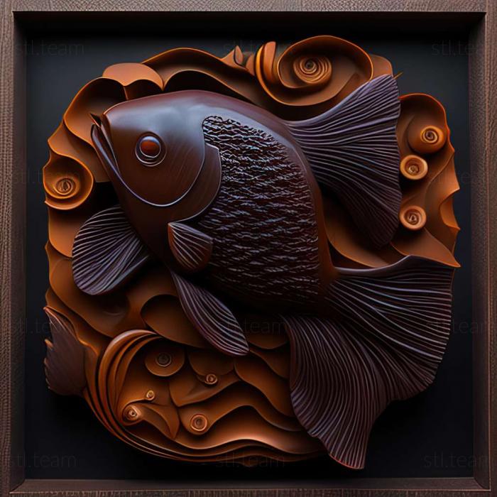 3D model Chocolate oranda fish (STL)