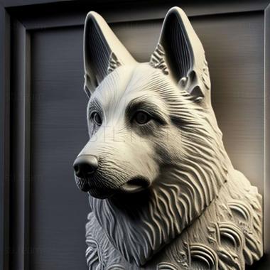 3D model Swedish white Elkhound dog (STL)