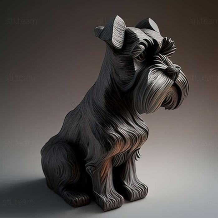 3D model Zwergschnauzer dog (STL)