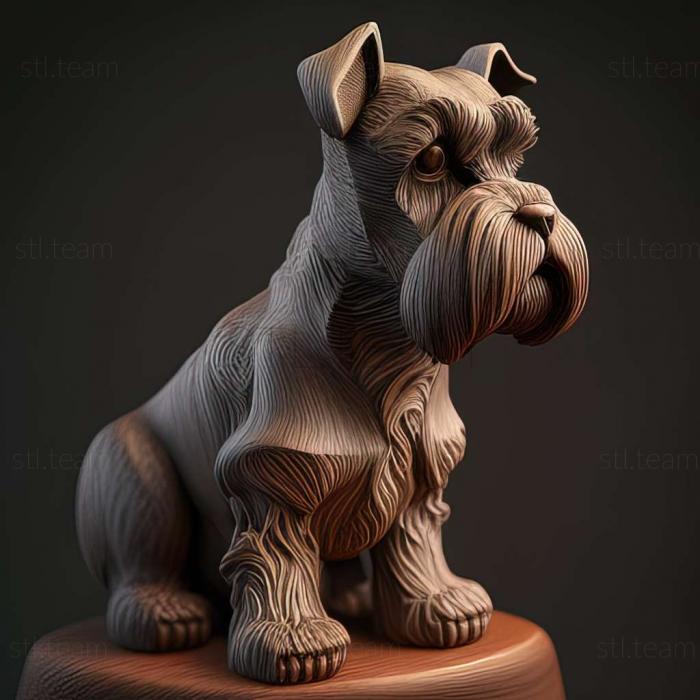 3D model Zwergschnauzer dog (STL)