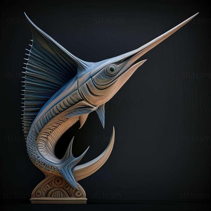 3D model Swordfish genus of fish fish (STL)