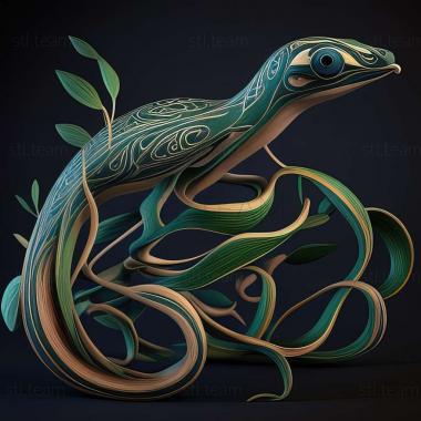 3D model Dendrelaphis cyanochloris (STL)