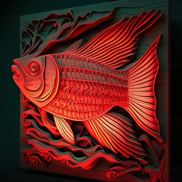 False red neon fish