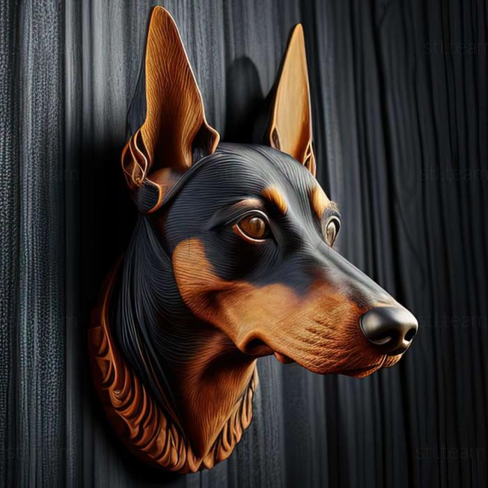 3D model Manchester Terrier dog (STL)