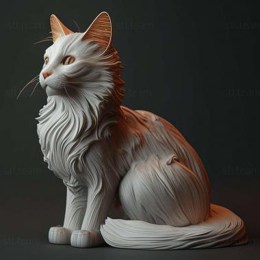 3D модель Турецька ангорська кішка (STL)