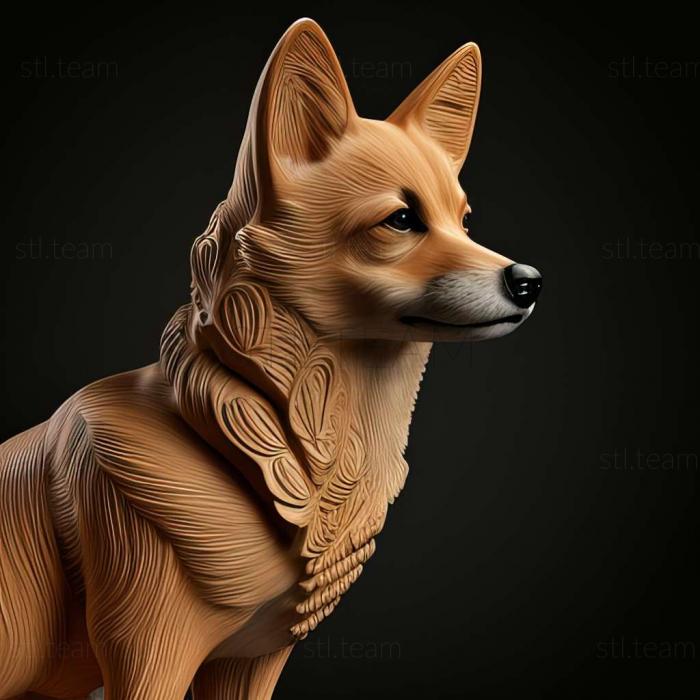 3D model Norwegian Lundehund dog (STL)