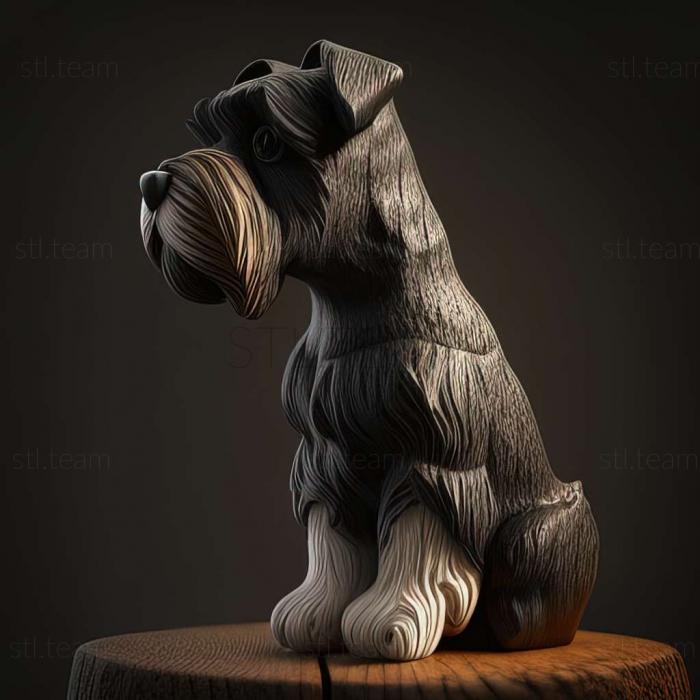 3D model Zwergschnauzer dog (STL)