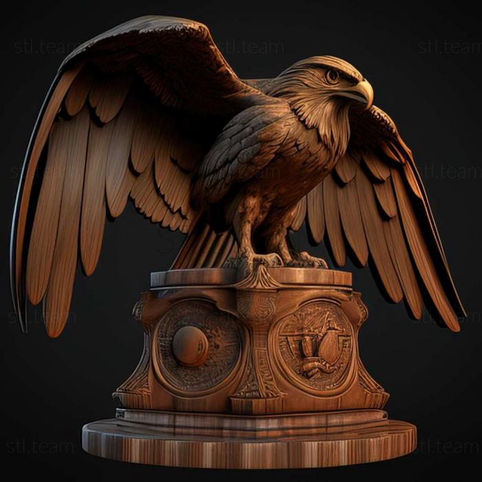 3D model eagle on the small pedestal (STL)