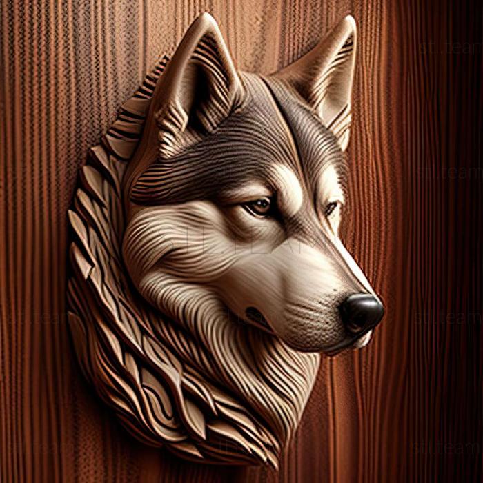 3D model Siberian Husky dog (STL)