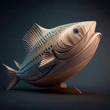 3D model Broad  finned pecilia fish (STL)