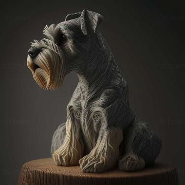 3D model Zwergschnauzer dog (STL)