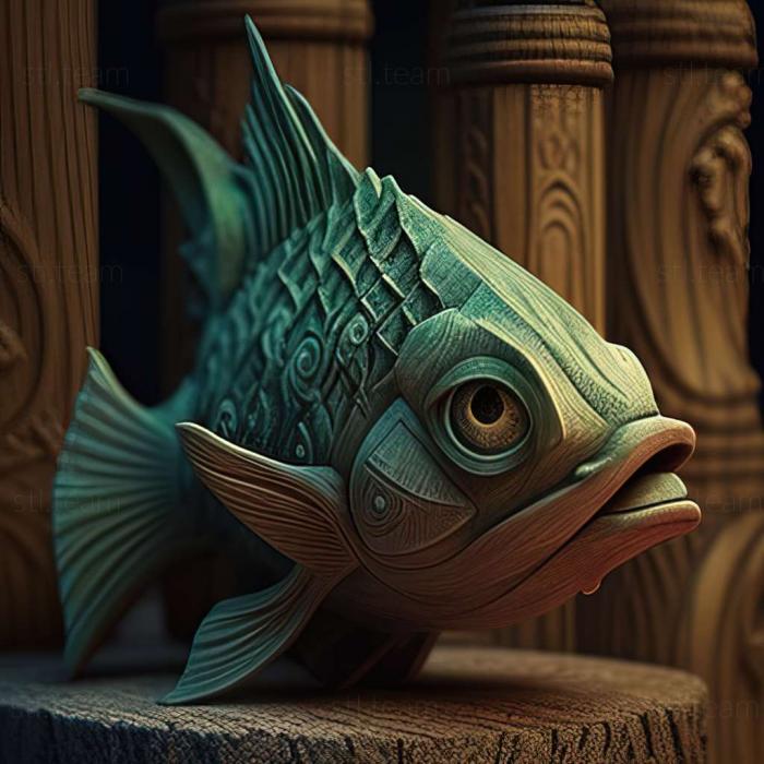 3D model Green swordsman fish (STL)