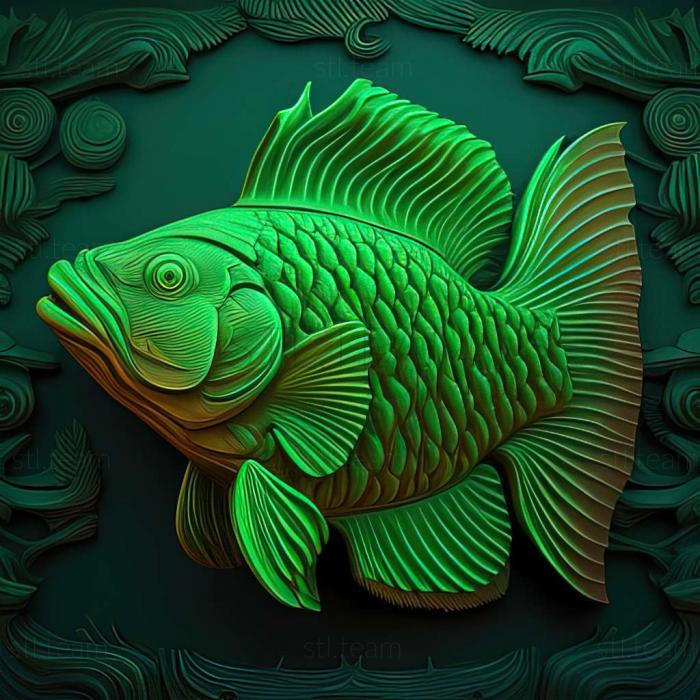 Зеленая рыба пунтиус