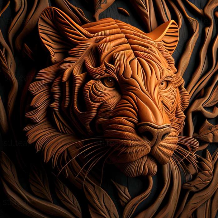 3D модель Пантера тигровая острая (STL)