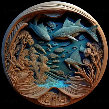 3D модель Остров Рождества в бухте летучей рыбы (STL)